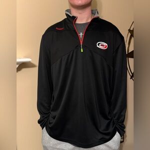 Men’s Reebok NHL Hurricanes 1/4 zip, pullover, Center Ice collection, 2XL